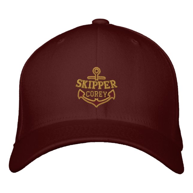 Gorra Bordada Su nombre en el navegante de Nautical Anchor Embro (Anverso)