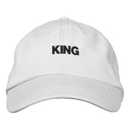 Gorra Bordada Super y Fantástico Texto Rey Blanco