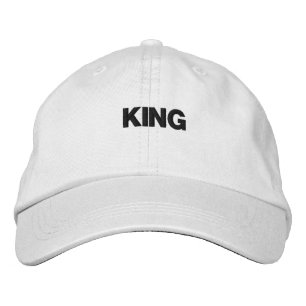Gorra Bordada Super y Fantástico Texto Rey Blanco