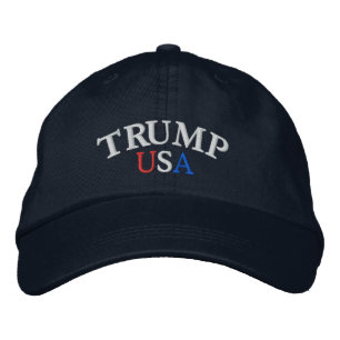 GORRA BORDADA TAPA ADJUSTABLE BÁSICA DE TRUMP USA