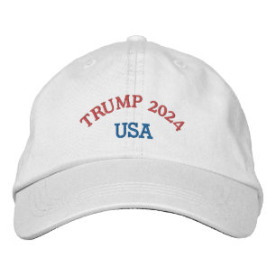 GORRA BORDADA TAPA AJUSTABLE TRUMP 2024 - BLANCO