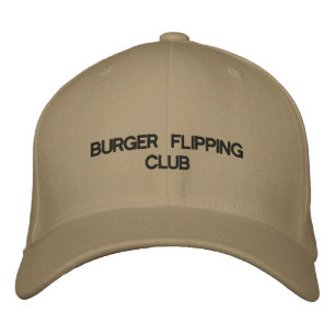 Gorra Bordada Tapa con el CLUB FLIPPING BURGER en la parte delan