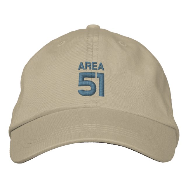 Gorra Bordada Tapa de área 51 (caqui con/azul) (Anverso)