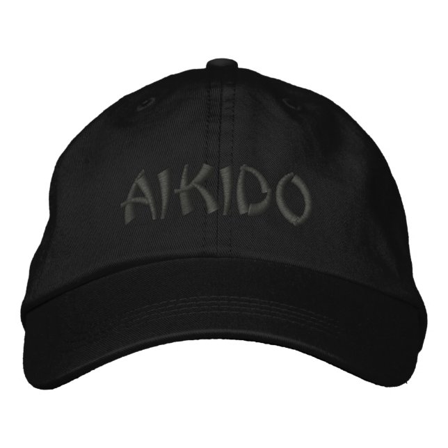 GORRA BORDADA TAPA DE LA BOLA DE ARTE MARCIAL AIKIDO (Anverso)