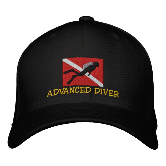 Gorra Bordada Tapón de buceador avanzado SCUBA (Anverso)