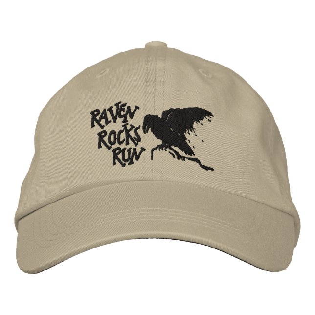 Gorra Bordada Tapón de carreras de rocas de raven (Anverso)