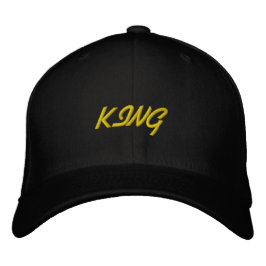 Gorra Bordada Tapón de lana básica de color blanco King Text