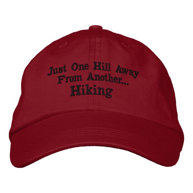 Gorra Bordada Tapón de senderismo - Rojo (Anverso)