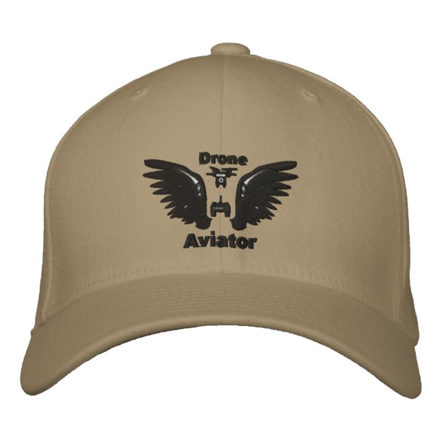 Gorra Bordada Tapón del Aviador de Drones (Anverso)