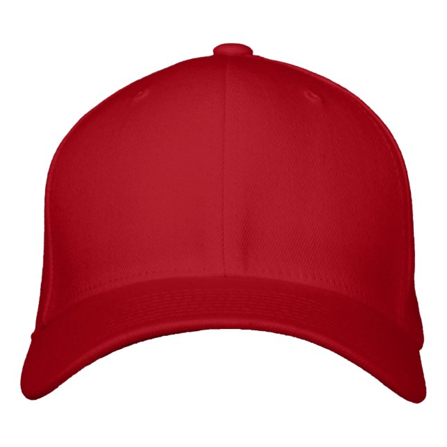 Gorra Bordada Tapón rojo de lana flexible (Anverso)
