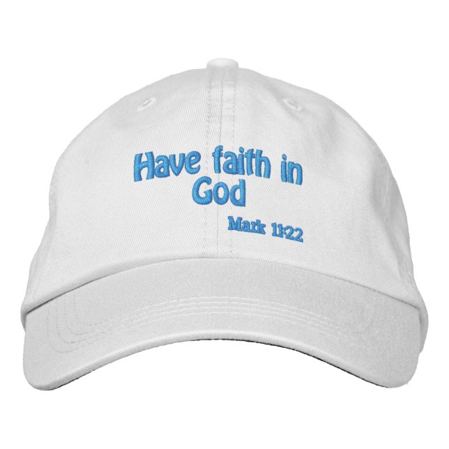 Gorra Bordada Tener fe en Dios (Anverso)