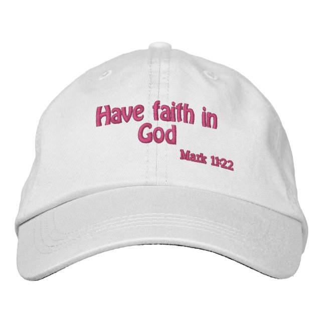Gorra Bordada Tener fe en Dios (Anverso)