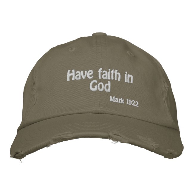 Gorra Bordada Tener fe en Dios (Anverso)