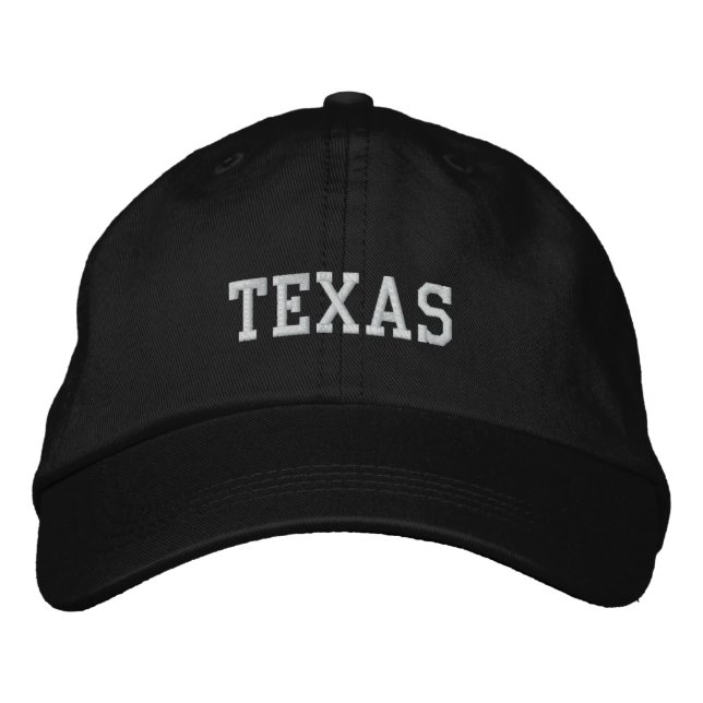 Gorra Bordada Texas Embrosed Adjustable Cap Black (Anverso)