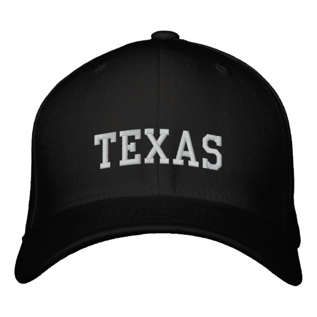 Gorra Bordada Texas Flexfit Wool Cap Black (Anverso)