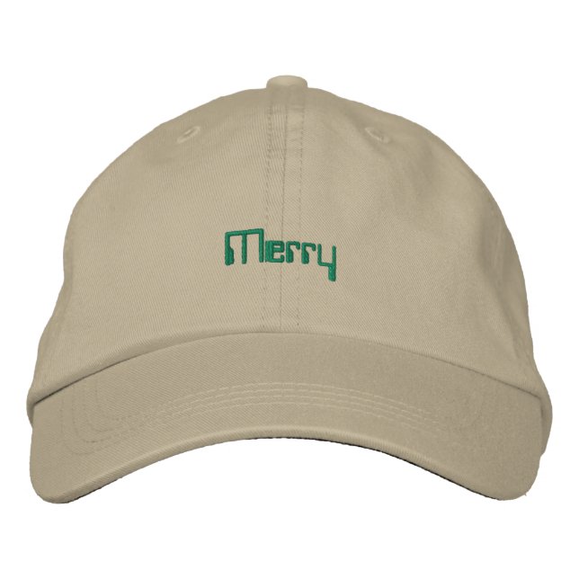 Gorra Bordada Texto Alegre Caqui Alegres Vibraciones de Navidad  (Anverso)
