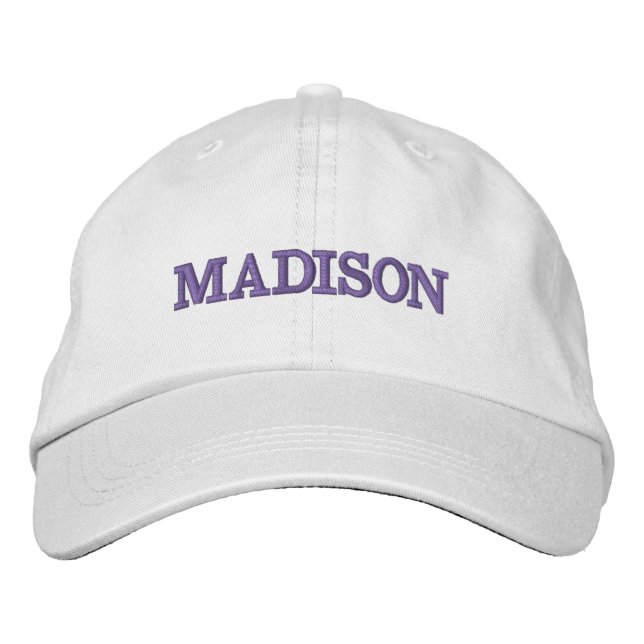 Gorra Bordada Texto de lavanda de nombre personalizado moderno (Anverso)
