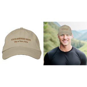 Gorra Bordada Texto de negocios bordado en capucha caqui