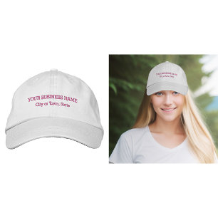 Gorra Bordada Texto de negocios rosado bordado en cápsula