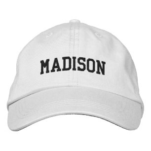Gorra Bordada Texto de nombre personalizado atlético blanco neg