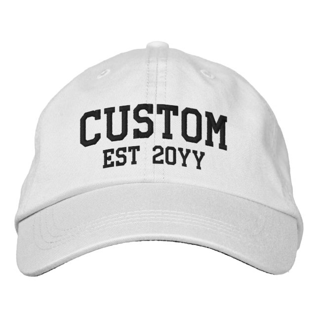 Gorra Bordada Texto de palabra personalizada establecido año reg (Anverso)