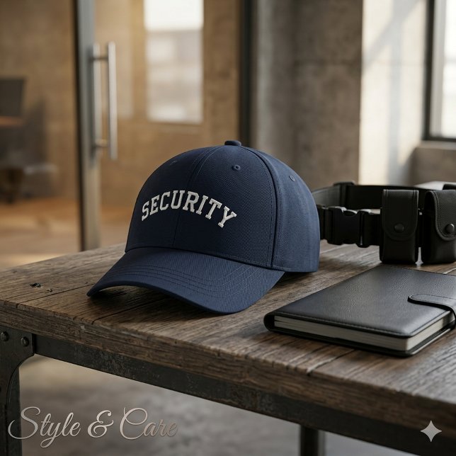 Gorra Bordada Texto de SEGURIDAD personalizado moderno (Modern Custom SECURITY Text Embroidered Baseball Cap)