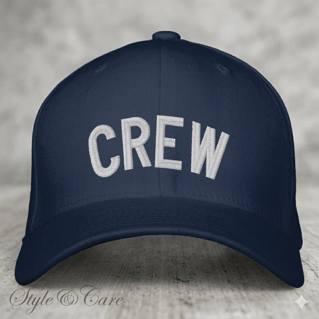 Gorra Bordada Texto de TRIPULACIÓN personalizado moderno (Modern Custom CREW Text Embroidered Baseball Cap)
