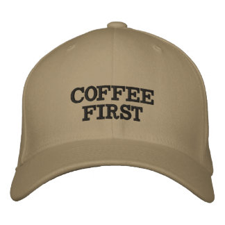 Gorra Bordada Texto en negrita de café primero