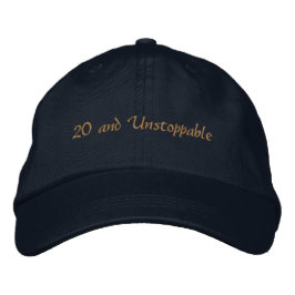 Gorra Bordada Texto personalizado 20 y ambición imparable-Gorra