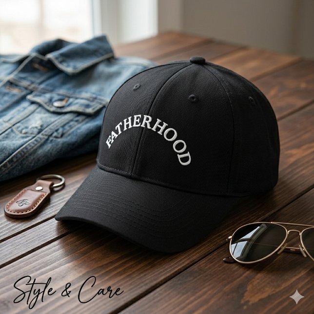 Gorra Bordada Texto Personalizado de Paternidad con Estilo (Personalized Fatherhood Text Stylish Embroidered Baseball Cap)