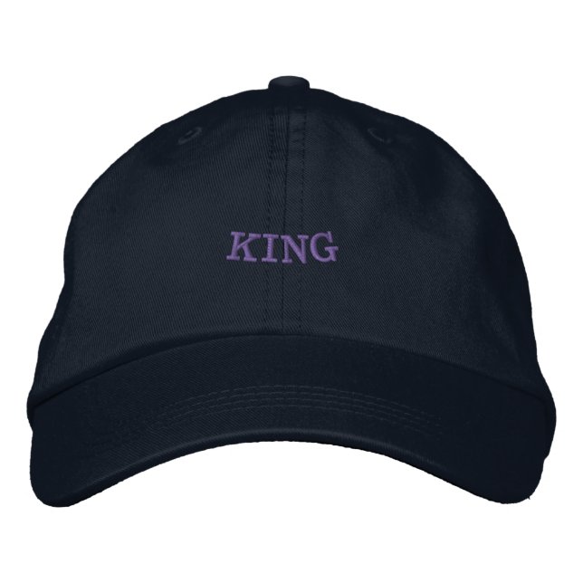 Gorra Bordada Texto personalizado KING Aspecto poderoso y confia (Anverso)