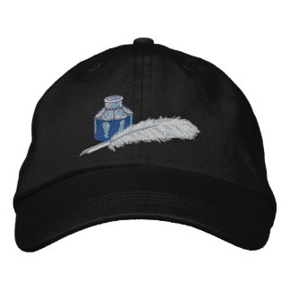 Gorra Bordada Tinta victoriana y Pluma Quill