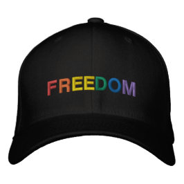 Gorra Bordada Tipografía del arco iris de la libertad orgullo ga