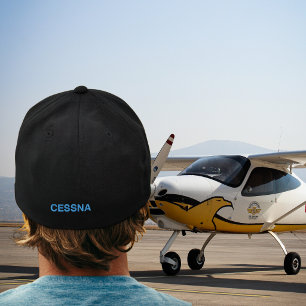 Gorra Bordada Tipografía Moderna Simple Cessna Azul de Cumpleaño