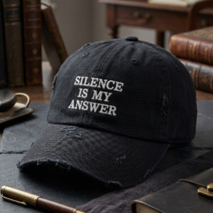 Gorra Bordada Tipografía Serif Distressed Vintage Silence Is My 