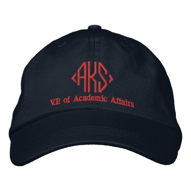 Gorra Bordada Título de trabajo con monograma de bloque personal (Anverso)