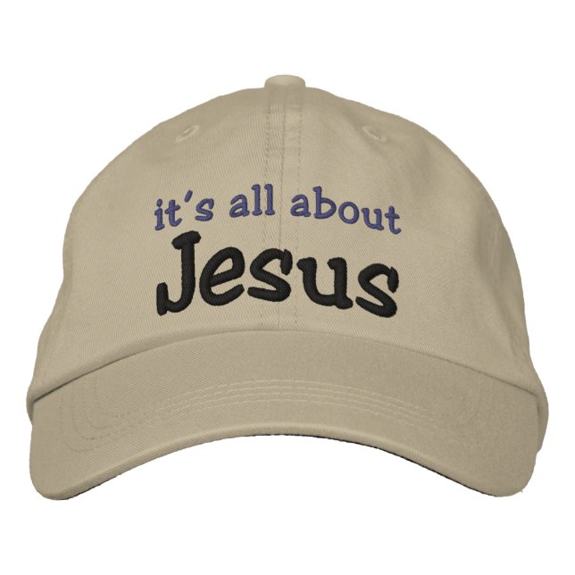 Gorra Bordada Todo es acerca de Jesús (Anverso)