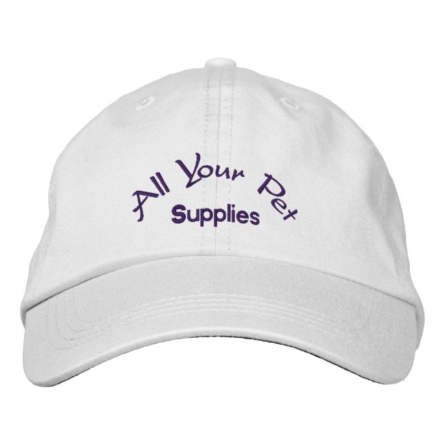 Gorra Bordada Todos los suministros de su mascota (Anverso)