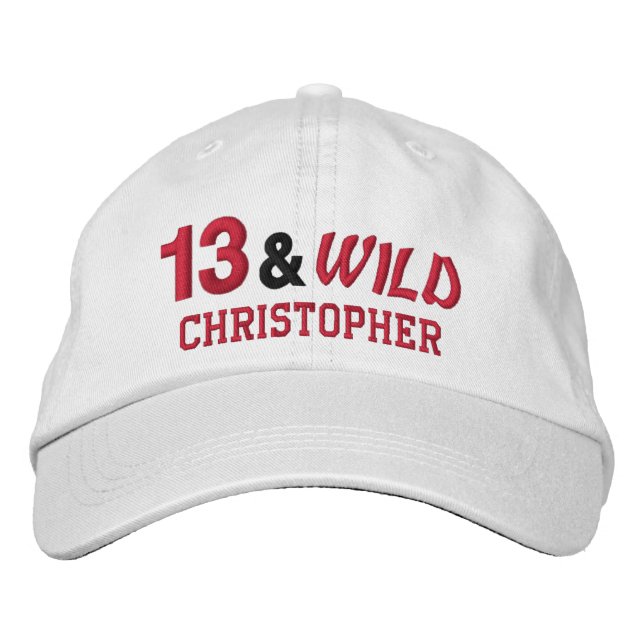 Gorra Bordada Trece y salvaje 13.º Personalizado de ideas de reg (Anverso)