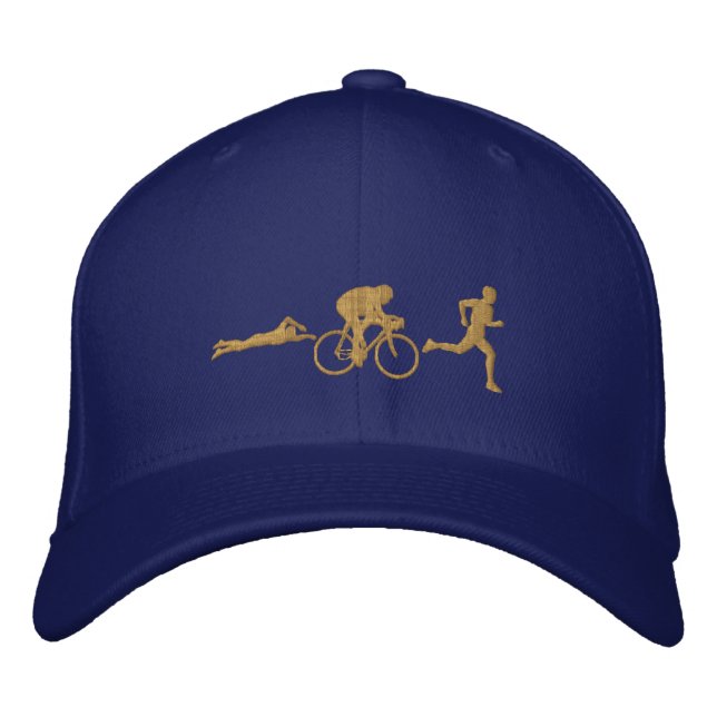 Gorra Bordada Triatlete Swicle Run Triathlon Gold (Anverso)