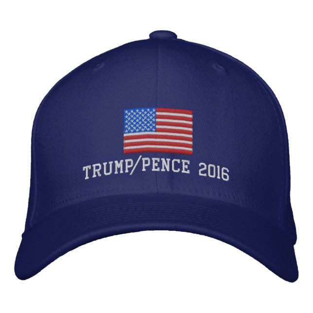 Gorra Bordada Trump Pence 2016, bandera estadounidense (Anverso)