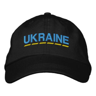 Gorra Bordada UCRANIANO colorea azul y amarillo sobre negro