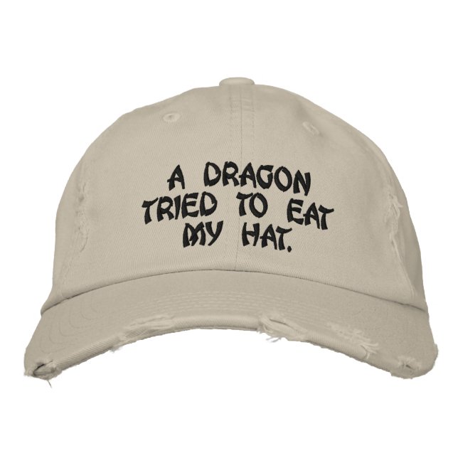 Gorra Bordada Un dragón intentó comer a mi gorra. (Anverso)
