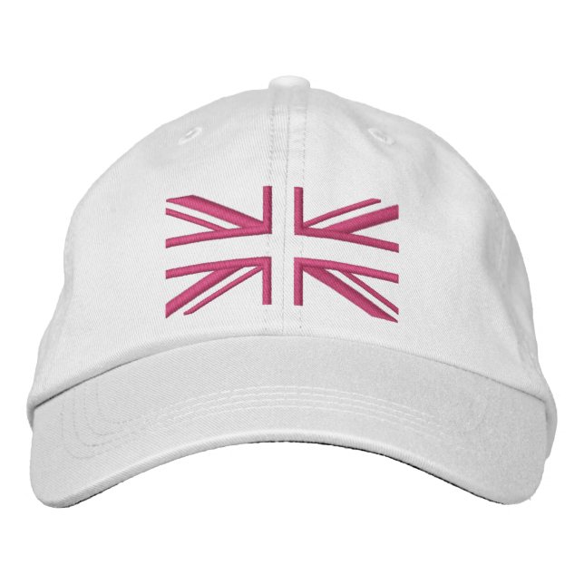 Gorra Bordada Union Jack ~ In Girly Pinks (Anverso)