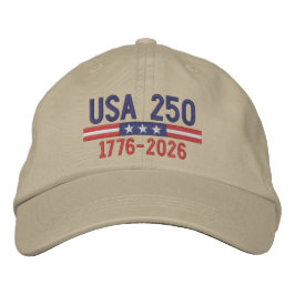 Gorra Bordada USA 250 with American Flag Bar - red white blue