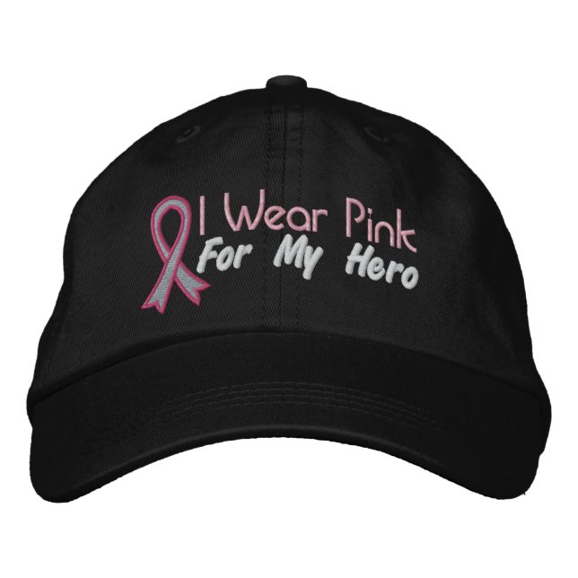 Gorra Bordada Uso Rosa Para Mi Héroe - Cáncer De Mama (Anverso)