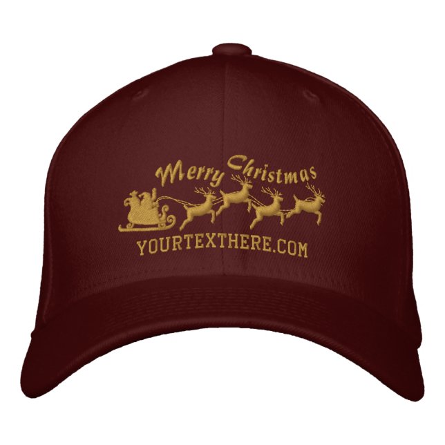Gorra Bordada Vacaciones personalizadas en Santa Sleigh Ride Sce (Anverso)