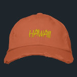 Gorra Bordada Verde claro HAWAII sobre el estilo con problemas N<br><div class="desc">HAWAII Verde claro sobre el Naranja Embroidado estilo vintage gorra de algodón afligido. ¡Hace un regalo maravilloso para cualquiera que ame Hawaii! Si prefiere tener su texto personal, simplemente seleccione el botón "Personalizar esta plantilla" para introducir su elección de texto personalizado. El bordado también es personalizable a otras opciones de...</div>