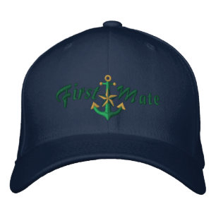 Gorra Bordada Verde náutico del ancla de la estrella del primer