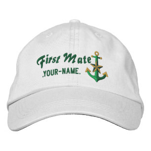 Gorra Bordada Verde náutico personalizado del ancla del primer